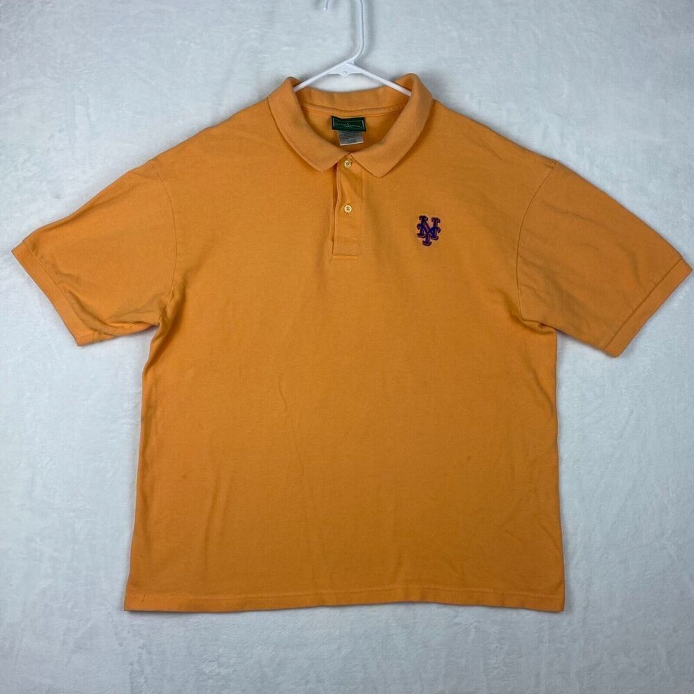 Outer Banks NY Mets Polo Shirt Mens Extra Large Orange Short Sleeve Embroidered